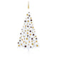VidaXL Kunstkerstboom met verlichting en kerstballen half 150 cm wit