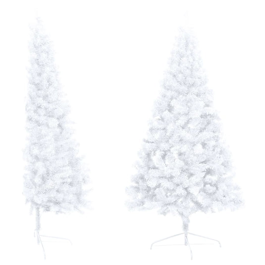 VidaXL Kunstkerstboom met verlichting en kerstballen half 150 cm wit