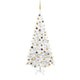 VidaXL Kunstkerstboom met verlichting en kerstballen L 240 cm wit