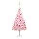 VidaXL Kunstkerstboom met verlichting en kerstballen 240 cm PVC roze