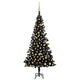 VidaXL Kunstkerstboom met verlichting en kerstballen 180 cm PVC zwart