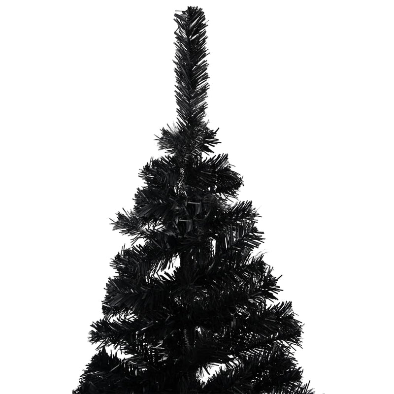 Load image into Gallery viewer, VidaXL Kunstkerstboom met verlichting en kerstballen 240 cm PVC zwart
