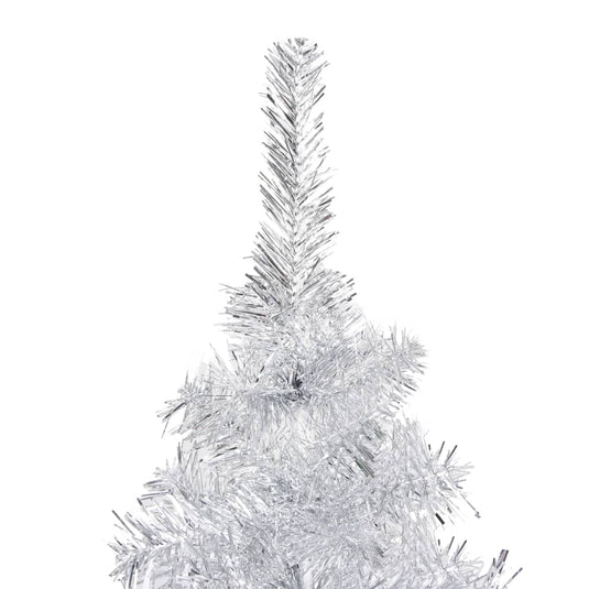 VidaXL Kunstkerstboom met verlichting en kerstballen 180 cm PET zilver