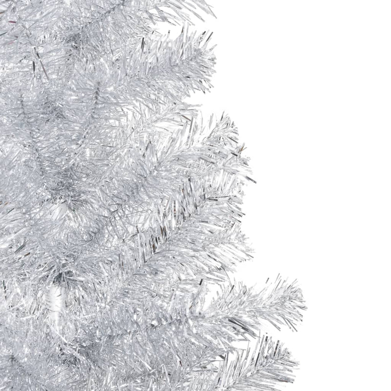 Load image into Gallery viewer, VidaXL Kunstkerstboom met verlichting en kerstballen 210 cm PET zilver
