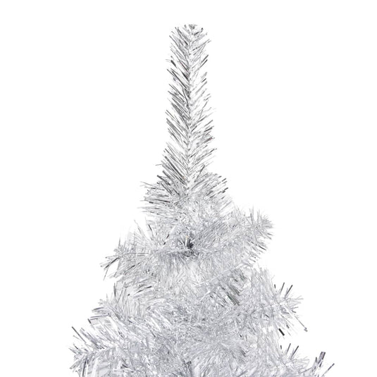 VidaXL Kunstkerstboom met verlichting en kerstballen 210 cm PET zilver