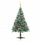 VidaXL Kunstkerstboom met verlichting ballen sneeuw dennenappel 150 cm