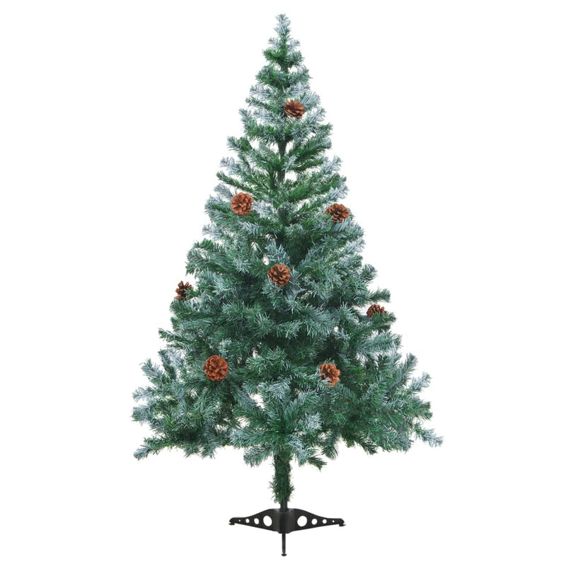 Load image into Gallery viewer, VidaXL Kunstkerstboom met verlichting ballen sneeuw dennenappel 150 cm
