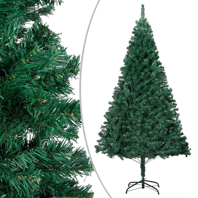 Load image into Gallery viewer, VidaXL Kunstkerstboom met verlichting en kerstballen 180 cm PVC groen
