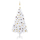 VidaXL Kunstkerstboom met verlichting en kerstballen 210 cm PVC wit
