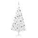 VidaXL Kunstkerstboom met verlichting en kerstballen 240 cm wit