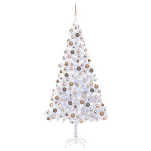 Vidaxl kunstkerstboom met verlichting en kerstballen 910 takken 210 cm