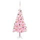 Vidaxl kunstkerstboom met verlichting en kerstballen 180 cm pvc roze