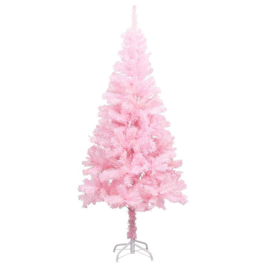 Vidaxl kunstkerstboom met verlichting en kerstballen 180 cm pvc roze
