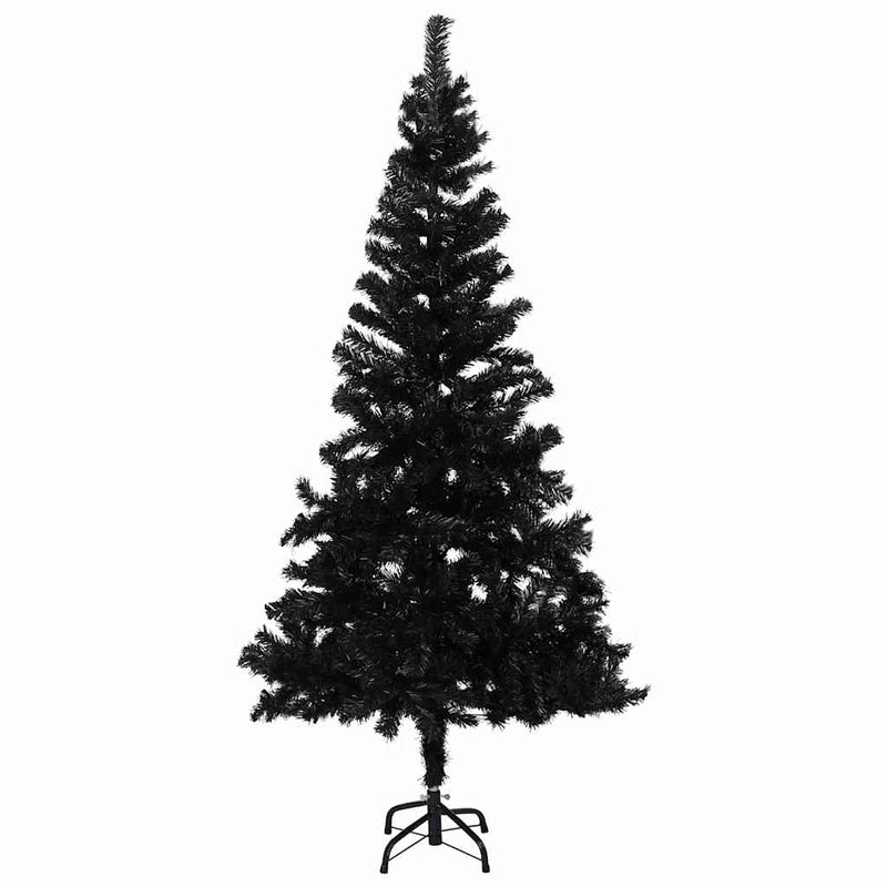 Load image into Gallery viewer, Vidaxl kunstkerstboom met verlichting en kerstballen 150 cm pvc zwart
