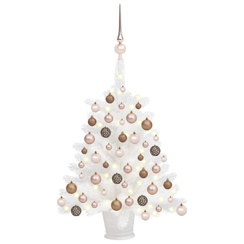 Load image into Gallery viewer, VidaXL Kunstkerstboom met verlichting en kerstballen 65 cm wit
