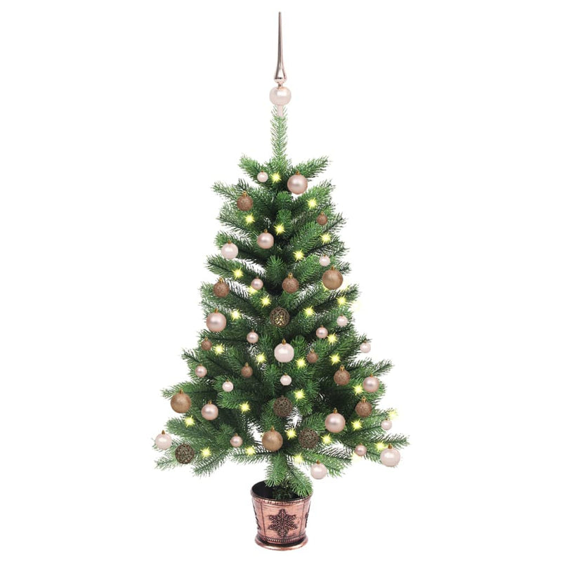 Load image into Gallery viewer, Vidaxl kunstkerstboom met verlichting en kerstballen 65 cm groen
