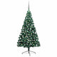 Vidaxl kunstkerstboom met verlichting en kerstballen half 150 cm groen