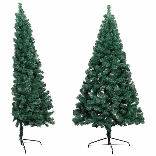 Vidaxl kunstkerstboom met verlichting en kerstballen half 180 cm groen
