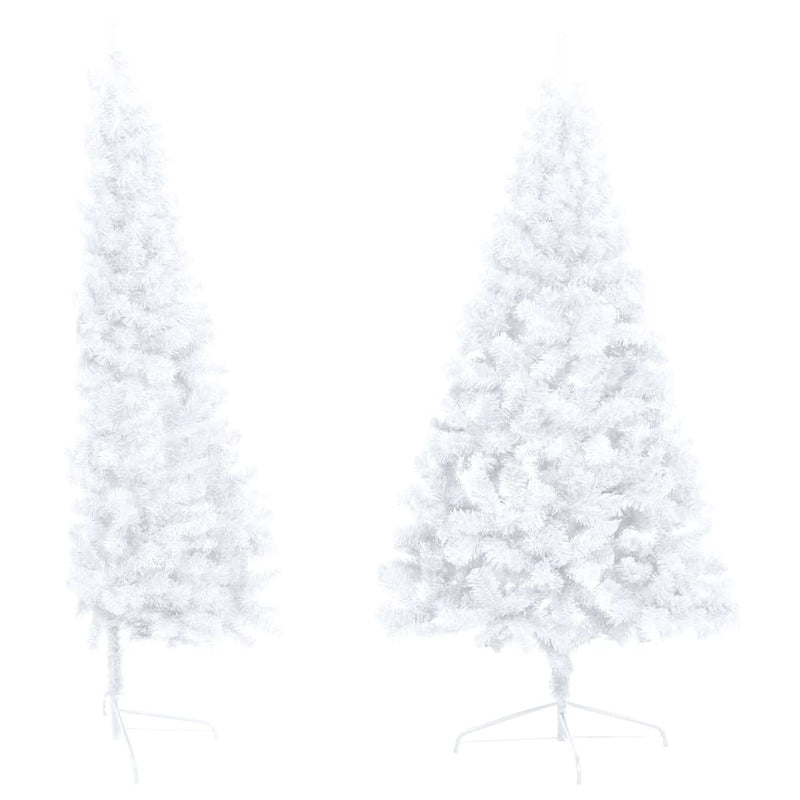 Load image into Gallery viewer, Vidaxl kunstkerstboom met verlichting en kerstballen half 210 cm wit
