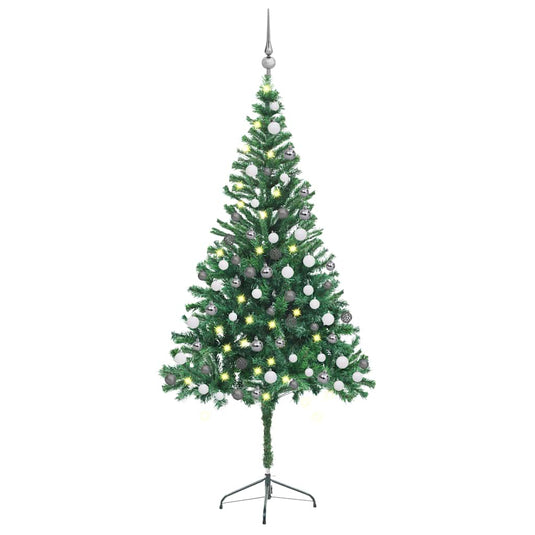 Vidaxl kunstkerstboom met verlichting en kerstballen 546 takken 180 cm