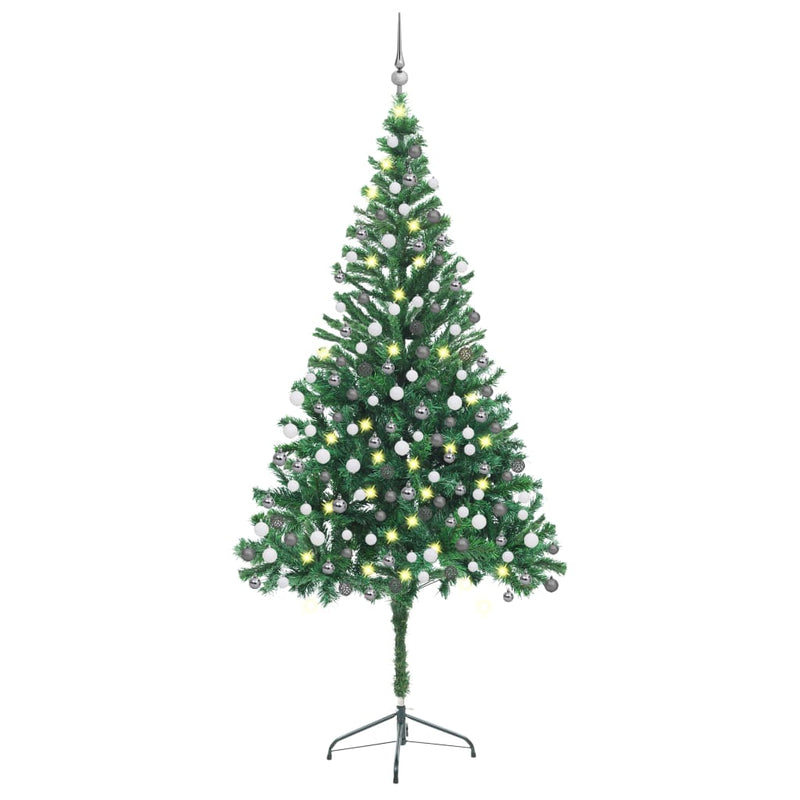 Load image into Gallery viewer, Vidaxl kunstkerstboom met verlichting en kerstballen 910 takken 210 cm
