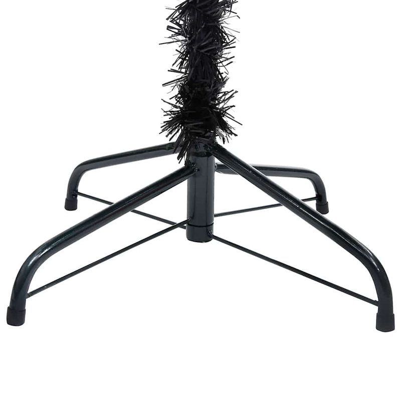 Load image into Gallery viewer, Vidaxl kunstkerstboom met verlichting en kerstballen 210 cm pvc zwart
