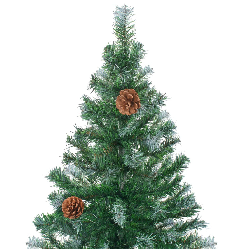 Load image into Gallery viewer, Vidaxl kunstkerstboom met verlichting kerstballen dennenappels 210 cm
