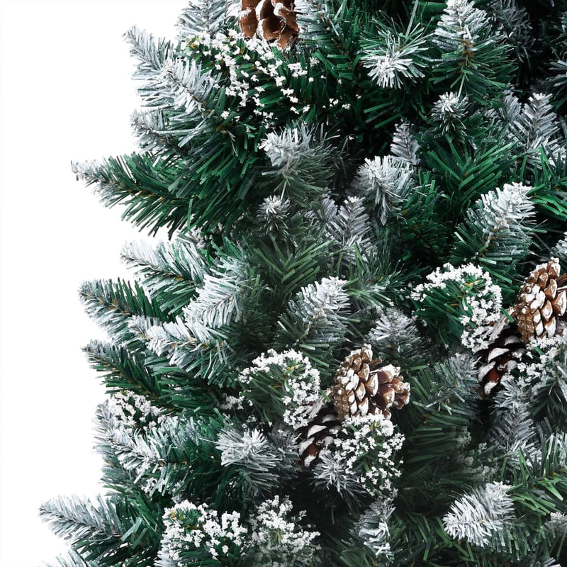 Load image into Gallery viewer, Vidaxl kunstkerstboom met led en kerstballen en dennenappels 210 cm
