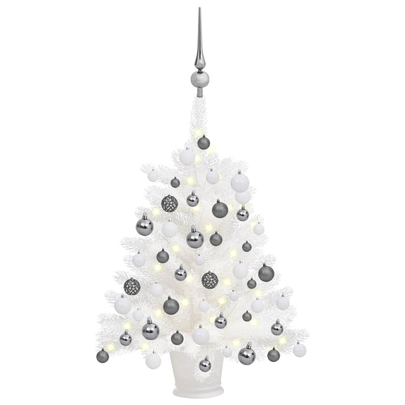 Load image into Gallery viewer, VidaXL Kunstkerstboom met verlichting en kerstballen 65 cm wit

