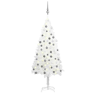 Vidaxl kunstkerstboom met verlichting en kerstballen 120 cm wit