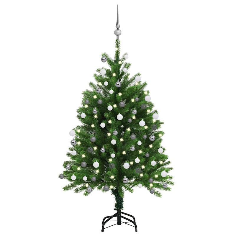 Afbeelding laden in galerijviewer, Vidaxl kunstkerstboom met verlichting en kerstballen 120 cm groen
