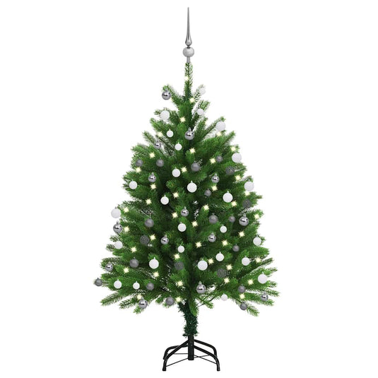 Vidaxl kunstkerstboom met verlichting en kerstballen 120 cm groen