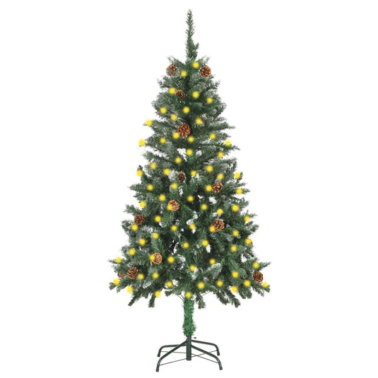 VidaXL Kunstkerstboom met verlichting en dennenappels 150 cm