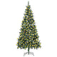 Vidaxl kunstkerstboom met verlichting en dennenappels 210 cm