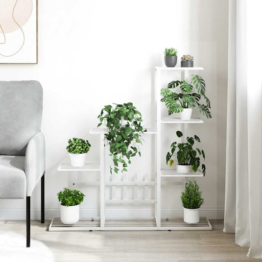 Vidaxl bloemenstandaard 94,5x25x88 cm metaal wit