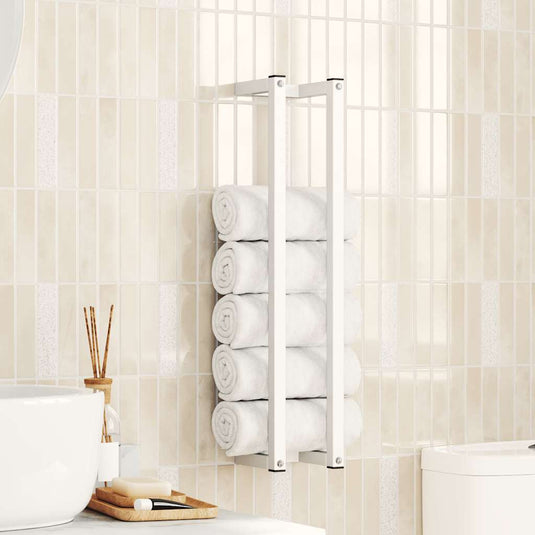 Vidaxl handdoekenrek 12,5x12,5x60 cm staal wit