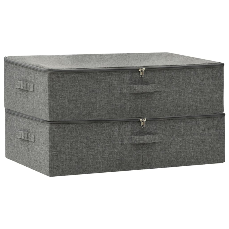 Load image into Gallery viewer, Vidaxl opbergboxen 2 st 70x40x18 cm stof antracietkleurig
