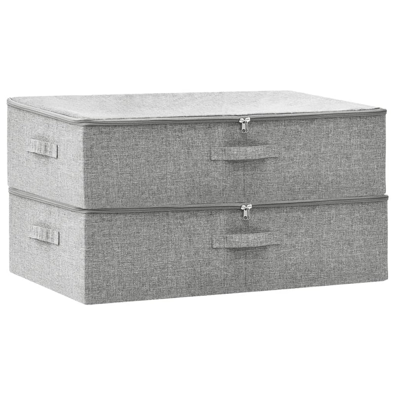 Load image into Gallery viewer, Vidaxl opbergboxen 2 st 70x40x18 cm stof grijs
