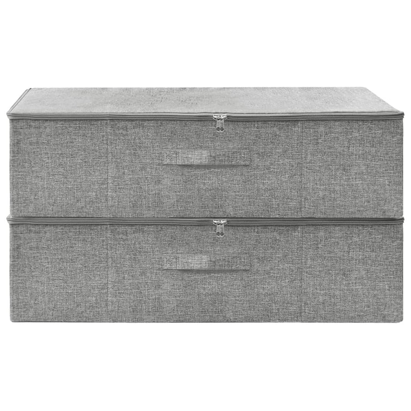 Load image into Gallery viewer, Vidaxl opbergboxen 2 st 70x40x18 cm stof grijs
