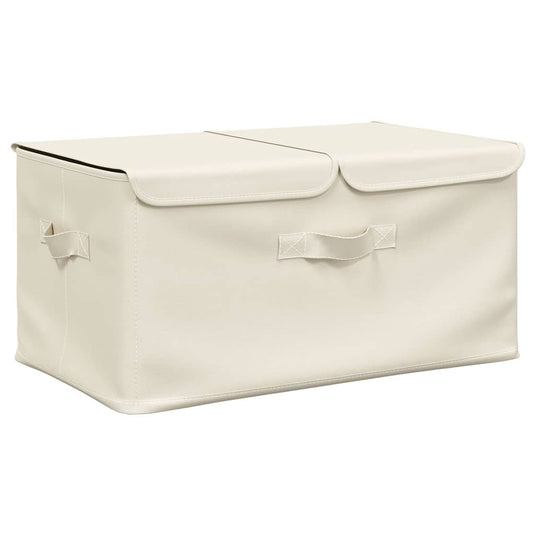 Vidaxl opbergbox 50x30x25 cm stof crèmekleurig