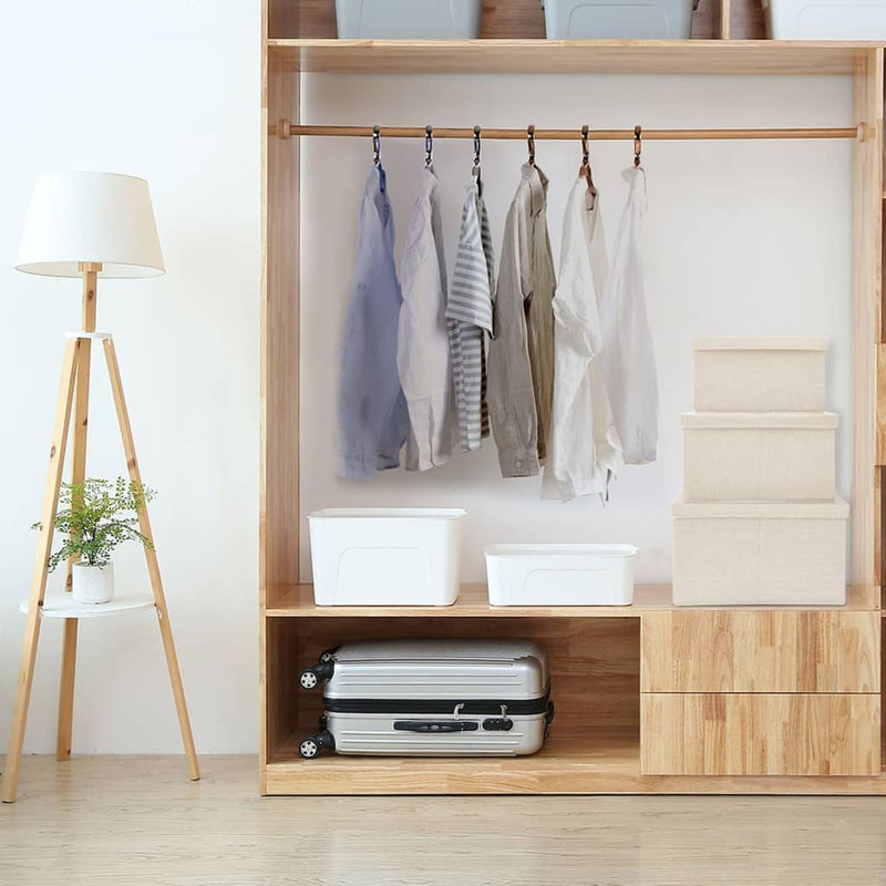 Load image into Gallery viewer, Vidaxl 3-delige opbergboxenset stapelbaar stof crèmekleurig
