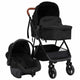 Vidaxl kinderwagen 3-in-1 staal antracietkleurig en zwart