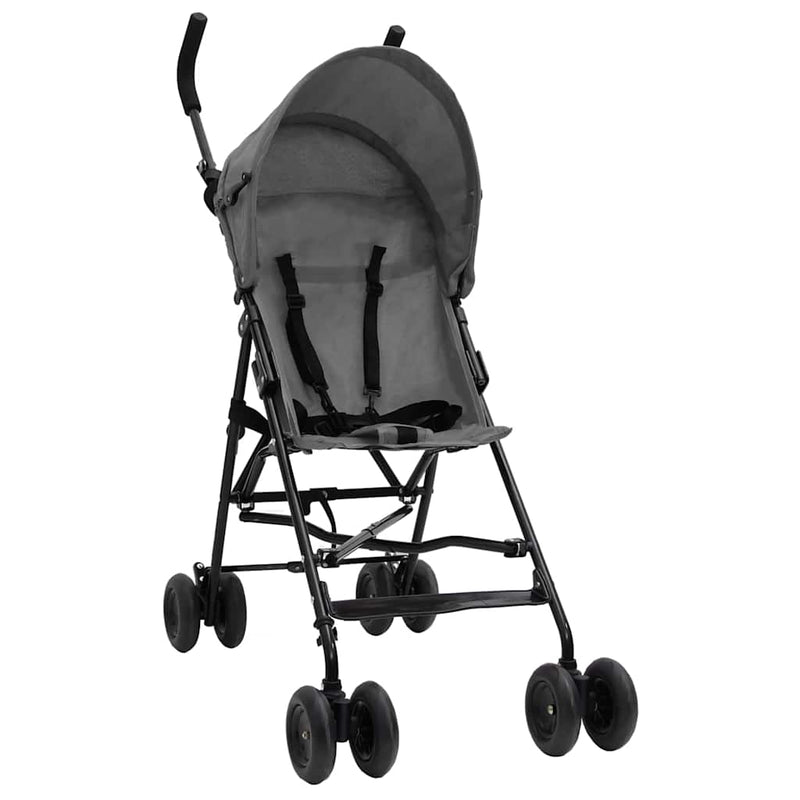 Load image into Gallery viewer, Vidaxl kinderbuggy staal lichtgrijs en zwart
