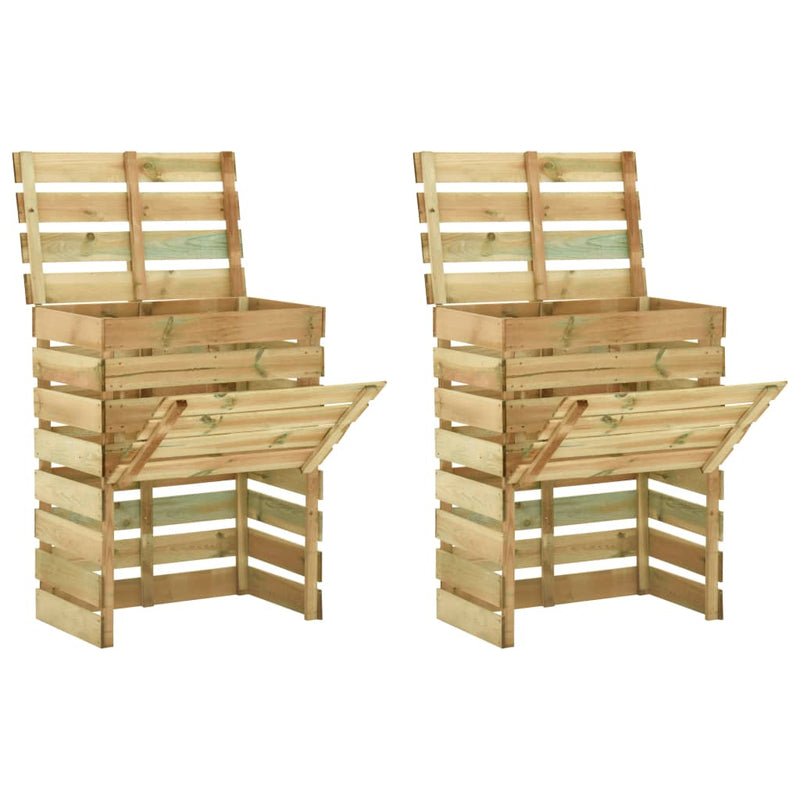 Load image into Gallery viewer, VidaXL Tuincompostbakken 2 st 80x50x100 cm geïmpregneerd grenenhout
