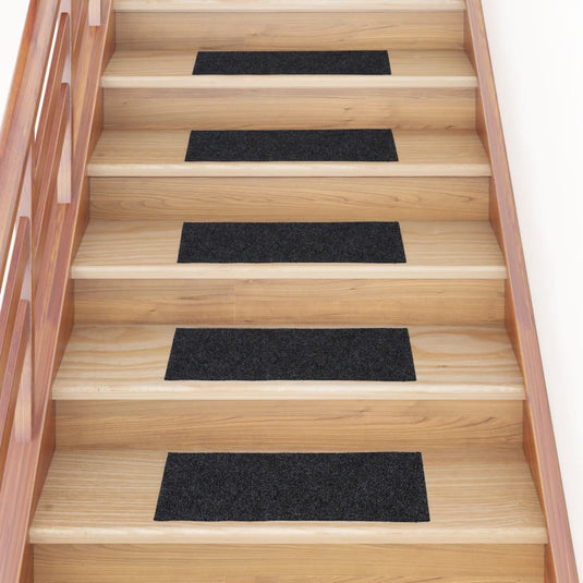 Vidaxl trapmatten zelfklevend 15 stuks 60x25 cm donkergrijs rechthoekig