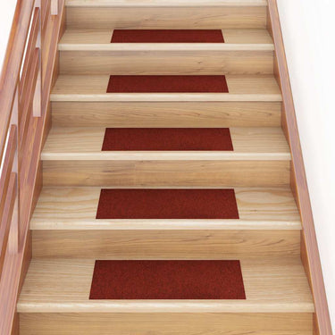 Vidaxl trapmatten zelfklevend 15 stuks 60x25 cm bordeaux rood rechthoekig