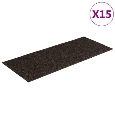 Vidaxl trapmatten zelfklevend 15 stuks 60x25 cm donkerbruin rechthoekig