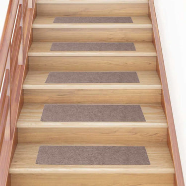 Vidaxl trapmatten zelfklevend 15 stuks 76x20 cm lichtbruin rechthoekig
