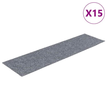 Vidaxl trapmatten zelfklevend 15 stuks 76x20 cm lichtgrijs rechthoekig
