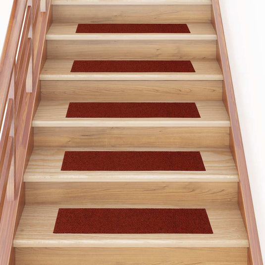 Vidaxl trapmatten zelfklevend 15 stuks 76x20 cm bordeaux rood rechthoekig